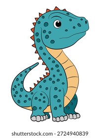 Dinosaurio divertido sobre un fondo blanco