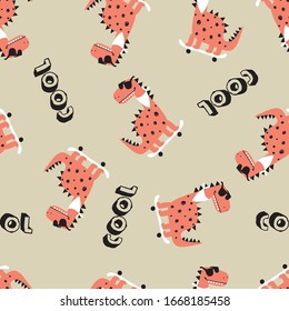 funny dinosaur pattern design as vector