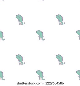 funny dinosaur that shows its strength. caricature. seamless pattern