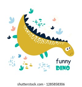 funny dinosaur. vector