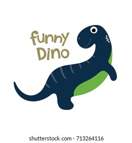 Funny dinosaur vector illustration.