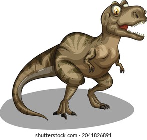 Funny Dinosaurs cartoon character. Brachiosaurus, pterodactyl, tyrannosaurus rex, dinosaur skeleton, triceratops, stegosaurus.