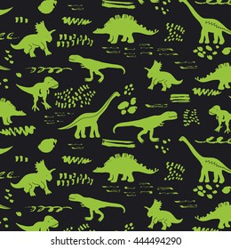 funny dinosaurs graphic color vector pattern