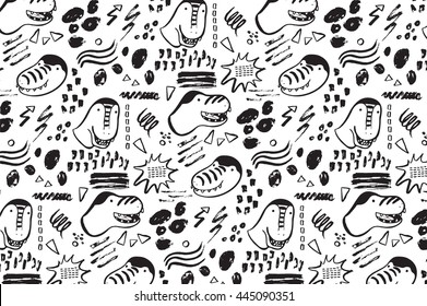 funny dinosaurs graphic color vector pattern