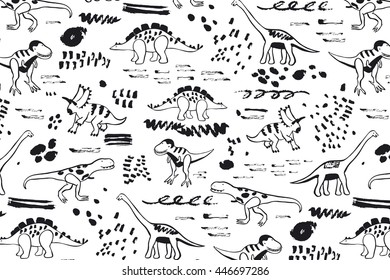 funny dinosaurs graphic color vector pattern