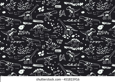 funny dinosaurs graphic color vector line pattern