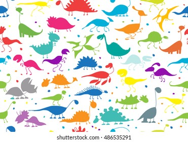 Funny dinosaurs, seamless pattern for your design