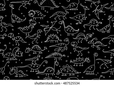 Funny dinosaurs, seamless pattern for your design