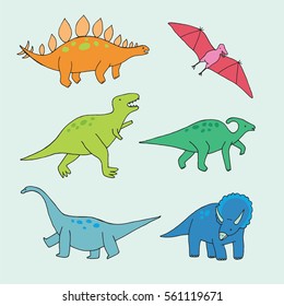 funny dinosaurs set