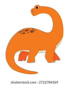 Funny diplodocus dinosaur isolated on a white background