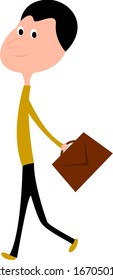Funny diplomat, illustration, vector on white background.