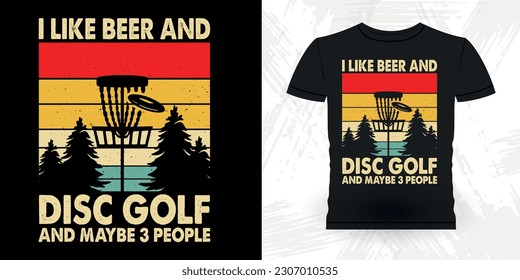 Funny Disc Golfer Retro Vintage Disc Golf T-shirt Design