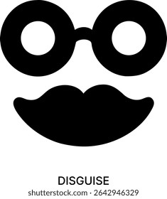 Disfarce Engraçado com Óculos e Mustache para Traje ou Privacidade Icon Design