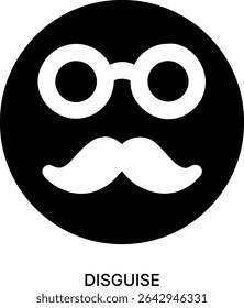Funny Disguise with Glasses and Mustache for Costume or Privacy Icon Design