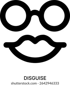 Disfarce Engraçado com Óculos e Mustache para Traje ou Privacidade Icon Design