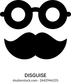 Funny Disguise with Glasses and Mustache for Costume or Privacy Icon Design