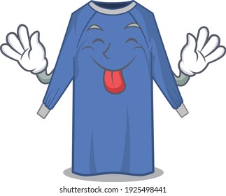 Funny disposable clothes cartoon design with tongue out face