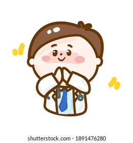 Funny Doctor character Vector on  Background