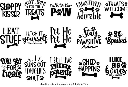 Funny Dog Bandana SVG Bundle, Pet Shirt Svg, Cute Dog Phrases, svg