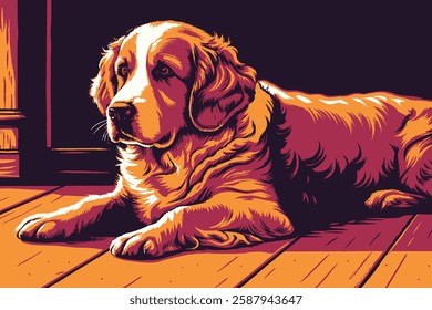 funny dog with beautiful eyes vector illustration