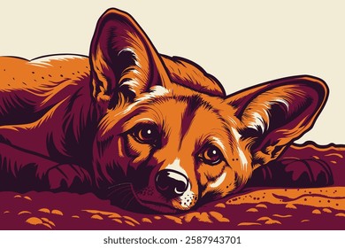 funny dog with beautiful eyes vector illustration