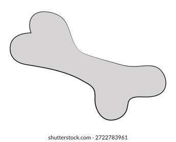 Hueso divertido del perro aislado en el fondo blanco