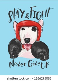 funny dog boxer athlete illustration 