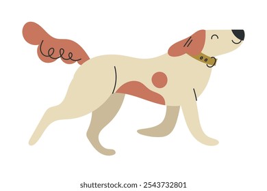 Divertida raza de perro como Ilustración vectorial de cuatro patas amigo