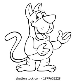 Funny Dog cartoon characters standing and greeting, suitable for coloring book of kids