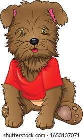 funny dog Cartoon on white background