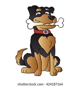 funny dog cartoon sitting. Adopt a dog