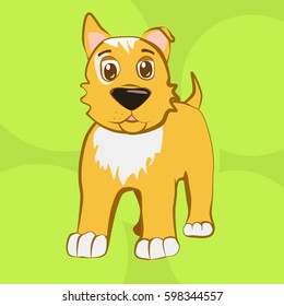 funny dog cartoon style vector illustration