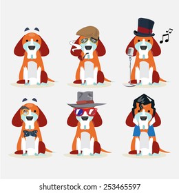 funny dog character - vector illustration