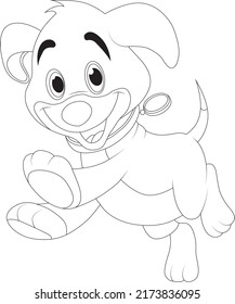 funny dog coloring page for kids