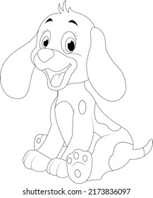 Funny Dog Coloring Page For Kids