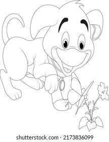 funny dog coloring page for kids