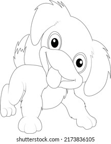funny dog coloring page for kids