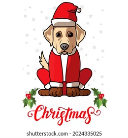 funny dog costume retriever golden christmas men apron design vector illustration for use in design and print wall art poster canvas