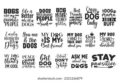 Funny Dog cut files Bundle, Funny Dog  Quotes, Funny Dog  SVG cut files, Hand drawn lettering phrase, EPS files, SVG bundle, Saying about Dog, svg