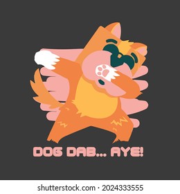 funny dog dabbing design vector illustration for use in design and print wall art poster canvas