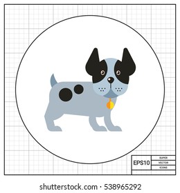 Funny dog with ears up