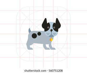 Funny dog with ears up