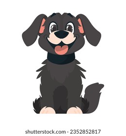 Funny dog. A grinning dog. Cartoon style, vector illustration