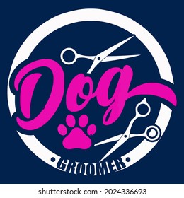 funny dog groomer pet grooming wo design vector illustration for use in design and print wall art poster canvas