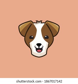 Gracioso Logotipo de Cabeza de Perro Vector Premium