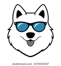 Funny dog head vector art illustration