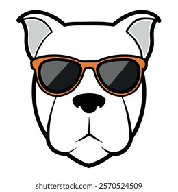 Funny dog head vector art illustration