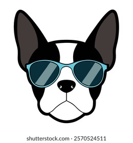 Funny dog head vector art illustration