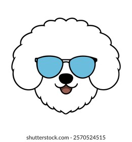 Funny dog head vector art illustration