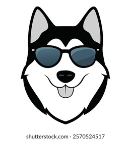 Funny dog head vector art illustration